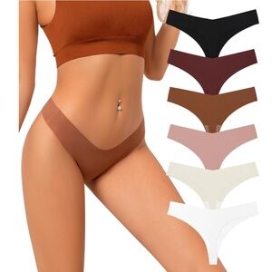 NIP Neutral Color Seamless Thong Panties Set - 6 Pack Size M